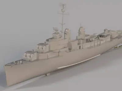 Allen M Sumner Destroyer - 1-72 Scale - 3D Printable - RC Model 3D print model