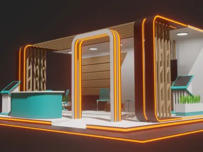 Exhibition Stand for Material Experimentation 3D Model Low-poly 3D model