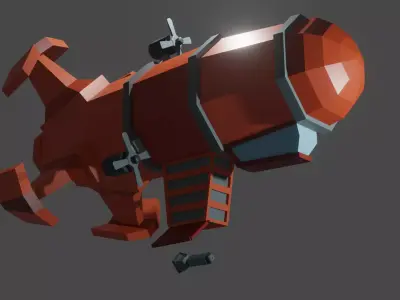 Air ship for game Free low-poly 3D model