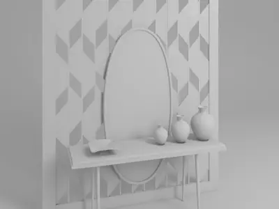 entryway console 3D model