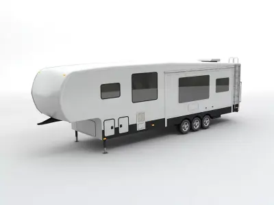 Fifth Wheel Travel Trailer Toy Hauler 3-Axle 3D model