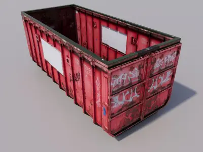 Rusty Garbage container  3D model