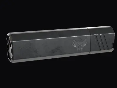 SilencerCo Osprey 9 9x19mm suppressor Low-poly 3D model