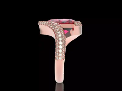 Pretty Pear Diamond Ring 3D print model