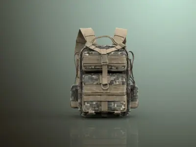 Military Backpack 02 Free 3D model
