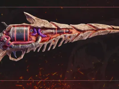 Bone Gun Low-poly 3D model