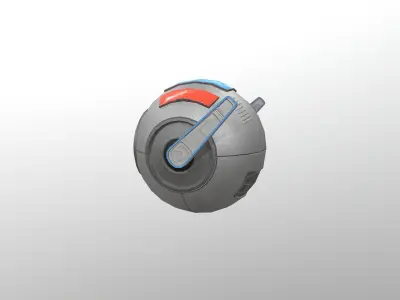 Sci-Fi Drone Low-poly 3D model 2