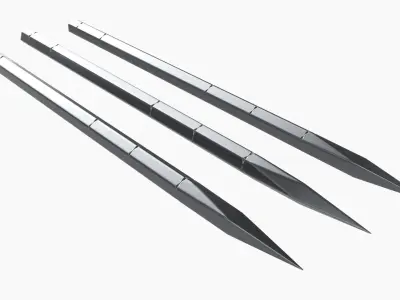 Throwing needles hexagonal 3D model