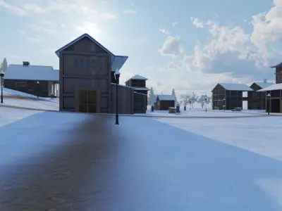 Winter Village Retreat 3D model