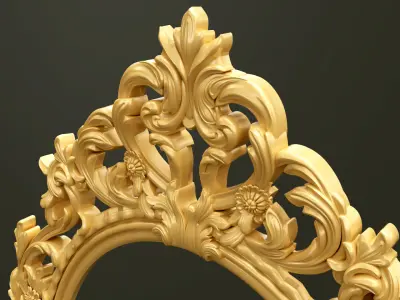 Classic Style Wooden Mirror Frame for CNC 3D model