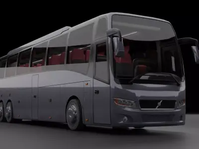 Bus Volvo 9800 Low-poly 3D model