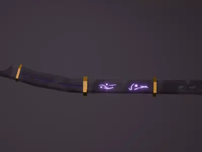 Stylized Scythe game ready Low-poly 3D model