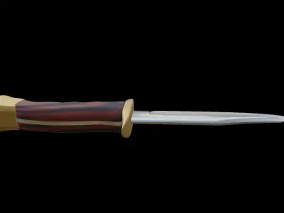 Hunting Knife Muella Bowe Low-poly 3D model