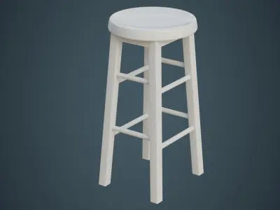 Stool 2C Low-poly 3D model