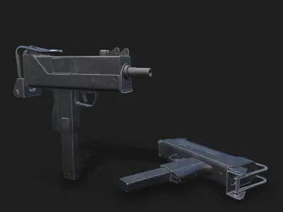 MAC-10 PBR Game Ready gun 3D model