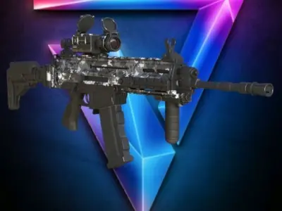 M-4 Camouflage Rifle low-poly   Low-poly 3D model