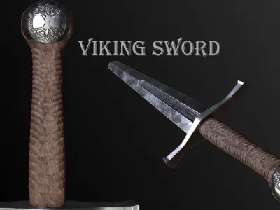 Viking Sword Free low-poly 3D model get