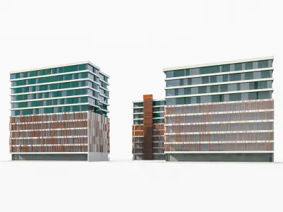 Residential Building Low-poly 3D model buy