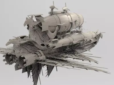 Dragon Queens Airship Hunter 3D model