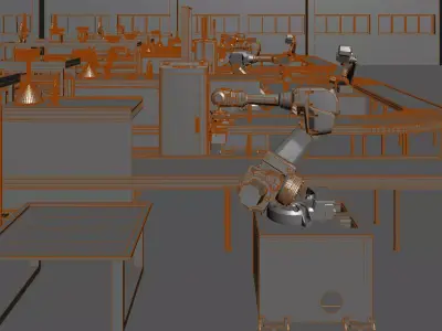 Factory production line 3D model shop