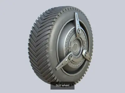 Scifi wheel collection 3D Model Pack
