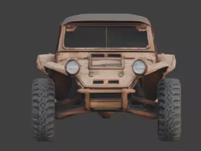 Rusted Wasteland Desert Buggy  Low-poly 3D model