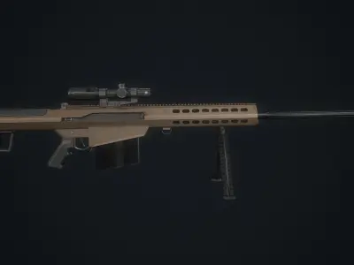 Barret M107A1 Free low-poly 3D model
