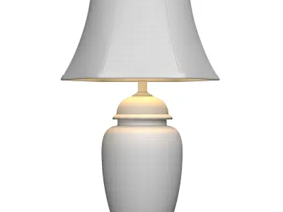 Zedaro Sakura and Birds Ceramic Ginger Jar Nightstand Table Lamp 3D model