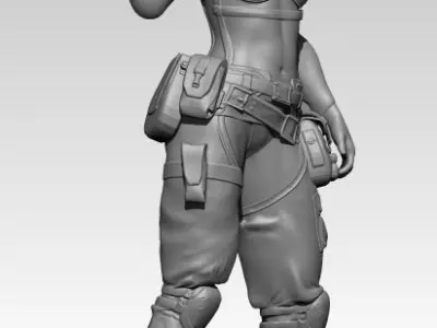 Army Gun Girl 3D print model
