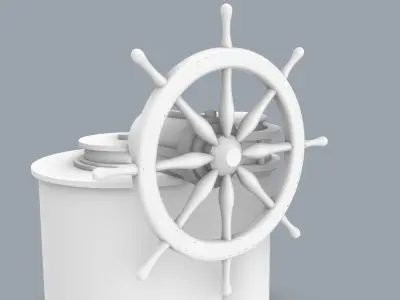 PM Helm with Ships Wheel 3D print model
