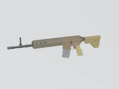 HK417 low poly ar - rifle Low-poly 3D model