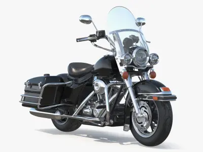 Classic Road King Motorcycle Black  purchase 3D model