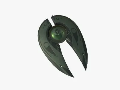 Alien Spaceship UFO I05 Dark Green - Sci Fi Spacecraft Design Low-poly 3D model