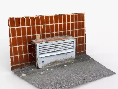 Photorealistic 3D scan of Ventilation box Air vent unit Low-poly 3D model
