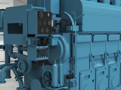 Marine Propulsion Engine Blue 3D model