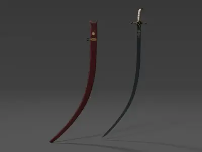 Persian saber Low-poly 3D model