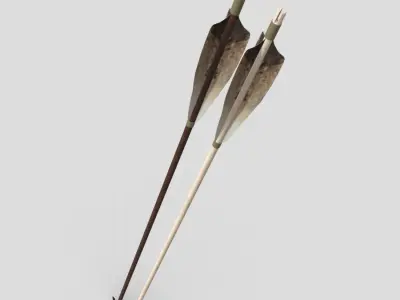Wooden Arrow 4 Low-poly 3D model