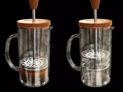 Elegant French Press 3D Model 3D model