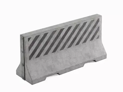 Large Concrete Barrier 01 Low-poly 3D model