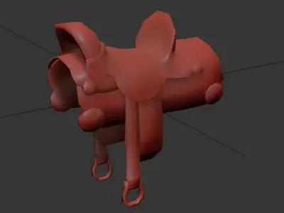 saddle horse Low-poly 3D model