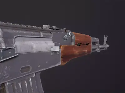 AKM Rifle Free low-poly 3D model