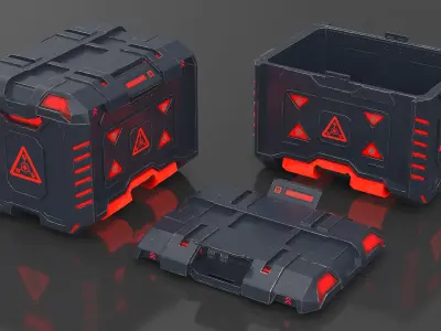 Sci-Fi Storage Crate Locked 3D model