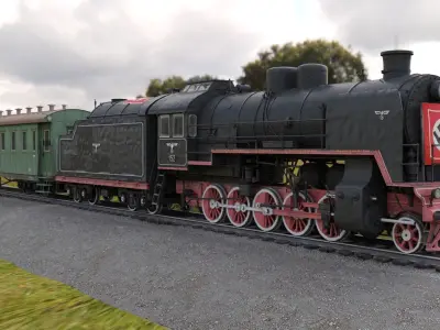 locomotive SO17 Low-poly 3D model
