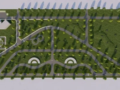 public park-Private Park Landscape 3D model 19