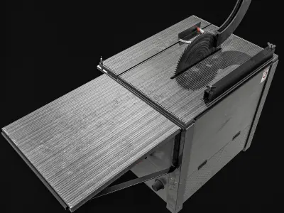 Table Saw Machine Low-poly 3D model