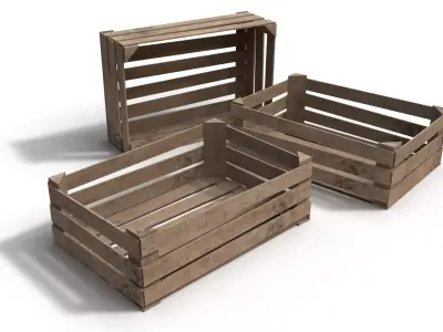 Wooden Crate 3D 3D model 6