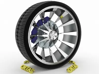 ORTAS CAR WHEEL RIM 74 GAME READY WHEEL RIM TIRE 3D model