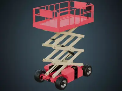 Scissor Lift 2 Basic Low-poly 3D model