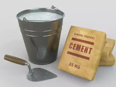 Trowel metal bucket 3D model