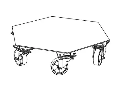 Hex Platform Trolley Base Only 3D model